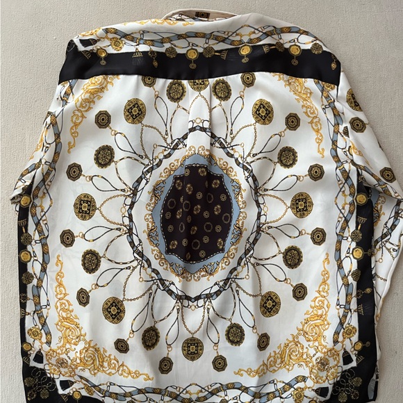 Zara Baroque Chain Print Shirt Blouse Long Sleeves. - Picture 9 of 10